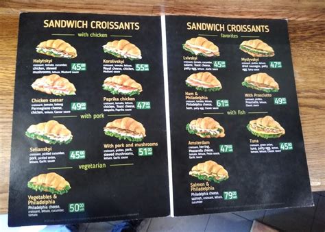 cafe de croissant menu